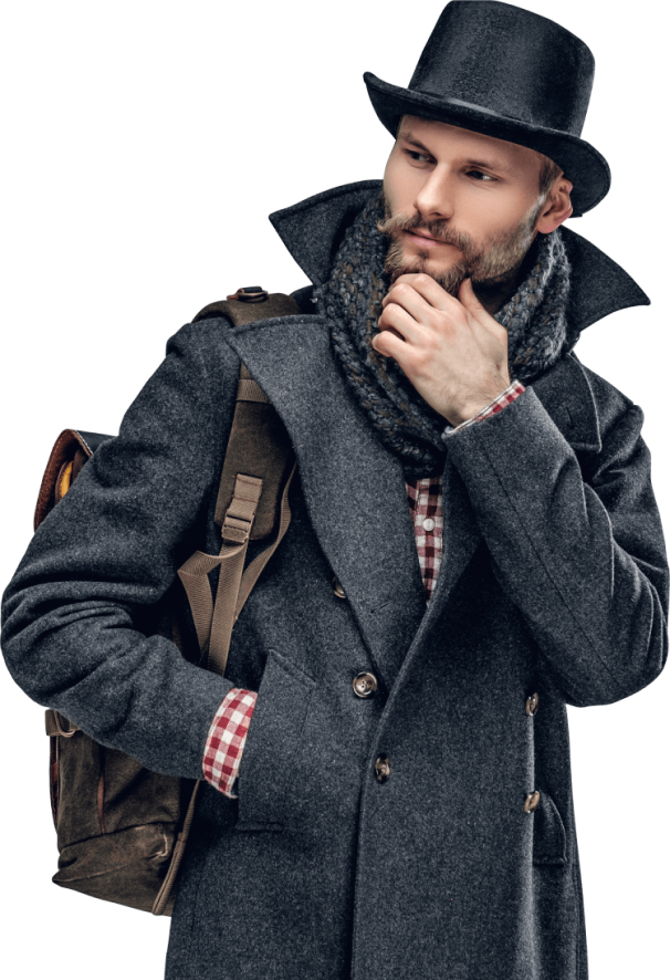 a-man-in-a-jacket-holds-a-backpack
